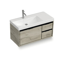 Waschbecken mit Unterschrank Sanox LOFT BxHxT 101x52.5x46 cm Frontfarbe craft oak 84747460