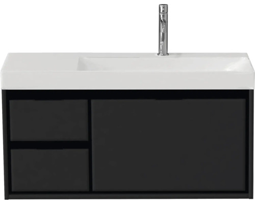 Lavabo avec meuble bas Sanox LOFT lxhxp 101x52.5x46 cm couleur de façade noir mat 84747532