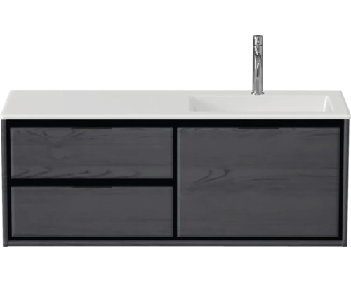 Meuble-lavabo avec deux tiroirs, lavabo et robinet