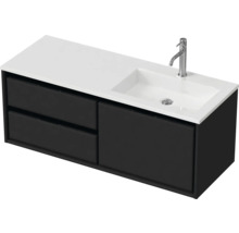 Waschbecken mit Unterschrank Sanox LOFT BxHxT 120.5x47x45.5 cm Frontfarbe schwarz matt 84748932