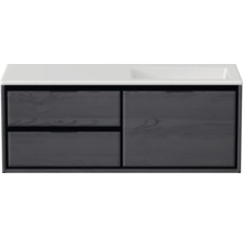 Waschbecken mit Unterschrank Sanox LOFT BxHxT 120.5x47x45.5 cm Frontfarbe black oak 84749049