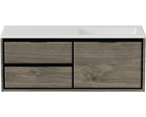 Meuble sous-vasque avec deux tiroirs et vasque à poser