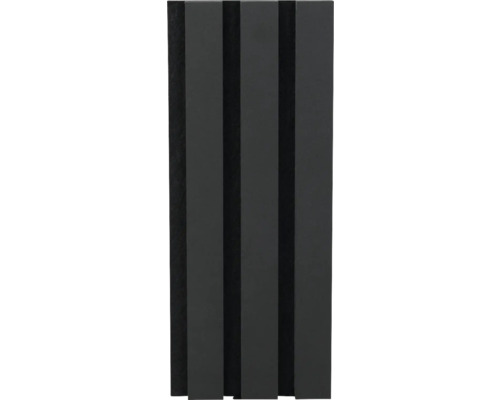 Handmuster Fjordwall Akustikpaneel Linoleum Schwarz 20x600x2400 mm