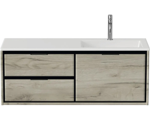 Waschtischunterschrank mit Waschbecken und Armatur