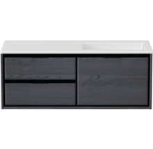 Waschbecken mit Unterschrank Sanox LOFT BxHxT 120.5x47x45.5 cm Frontfarbe black oak 84749249