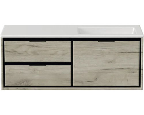 Meuble sous-lavabo avec deux tiroirs et une porte