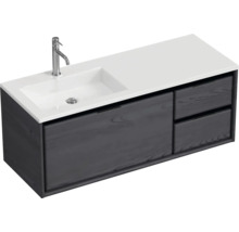 Waschbecken mit Unterschrank Sanox LOFT BxHxT 120.5x47x45.5 cm Frontfarbe black oak 84749549