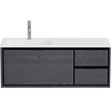 Waschbecken mit Unterschrank Sanox LOFT BxHxT 120.5x47x45.5 cm Frontfarbe black oak 84749549