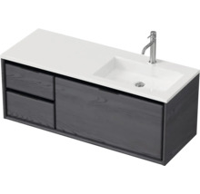 Waschbecken mit Unterschrank Sanox LOFT BxHxT 120.5x47x45.5 cm Frontfarbe black oak 84749749