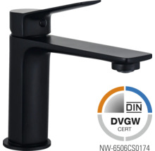 Robinet de lavabo noir avec certification DIN DVGW