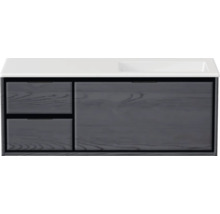 Waschbecken mit Unterschrank Sanox LOFT BxHxT 120.5x47x45.5 cm Frontfarbe black oak 84749849