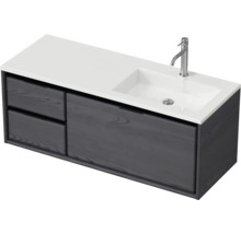 Waschbecken mit Unterschrank Sanox LOFT BxHxT 120.5x47x45.5 cm Frontfarbe black oak 84749949