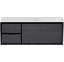 Waschbecken mit Unterschrank Sanox LOFT BxHxT 120.5x47x45.5 cm Frontfarbe black oak 84750049