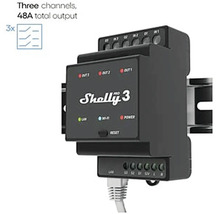 Relais domotique Shelly Pro 3 pour montage sur rail DIN
