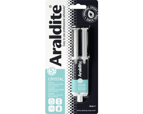 Colle Araldite Crystal en seringue, 2x12 ml