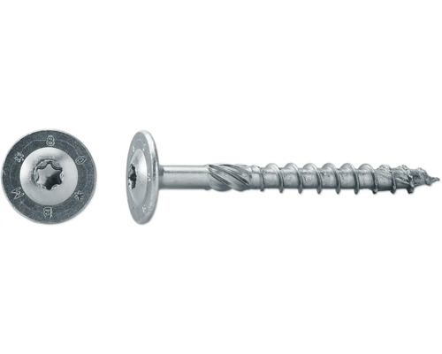 Vis de construction JD Plus à tête ronde avec empreinte étoile 8 x 120 mm galvanisé 50 pièces Vis de construction JD Plus à tête ronde avec empreinte étoile 8 x 120 mm galvanisé 50 pièces
