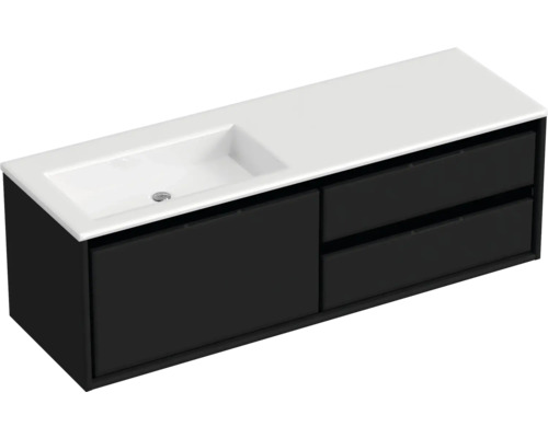 Meuble sous-lavabo avec deux tiroirs et lavabo