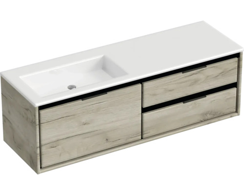 Meuble sous-lavabo avec deux tiroirs et lavabo