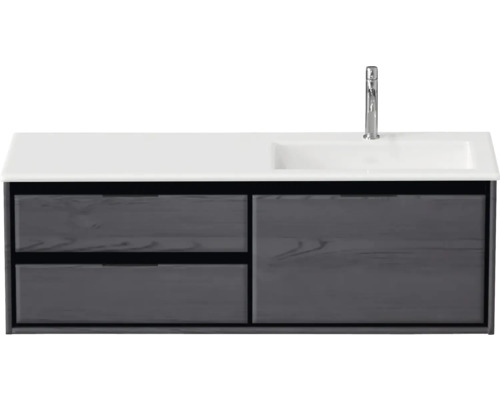 Lavabo avec meuble bas Sanox LOFT lxhxp 140.5x47x45.5 cm couleur de façade black oak 84751849 Lavabo avec meuble bas Sanox LOFT lxhxp 140.5x47x45.5 cm couleur de façade black oak 84751849