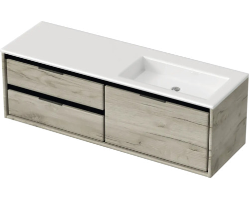 Meuble sous-vasque avec deux tiroirs et un lavabo