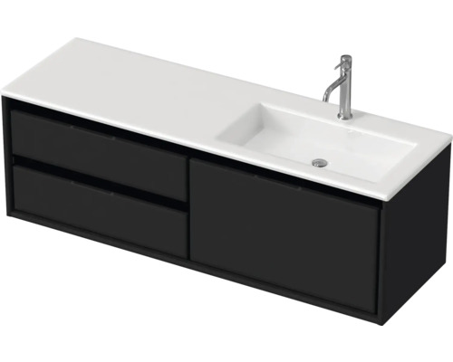 Lavabo avec meuble bas Sanox LOFT lxhxp 140.5x47x45.5 cm couleur de façade noir mat 84752032