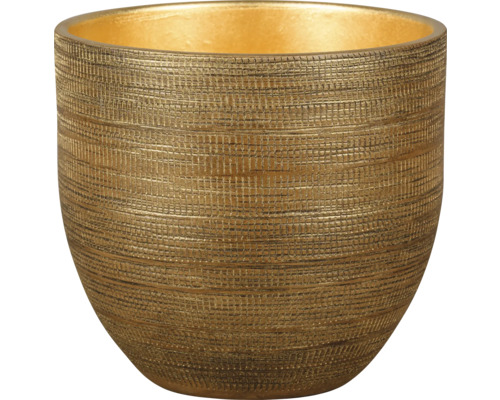 Goldener Blumentopf mit Textur