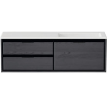 Waschbecken mit Unterschrank Sanox LOFT BxHxT 140.5x47x45.5 cm Frontfarbe black oak 84752149