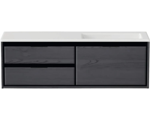 Meuble sous-lavabo avec deux tiroirs et un lavabo