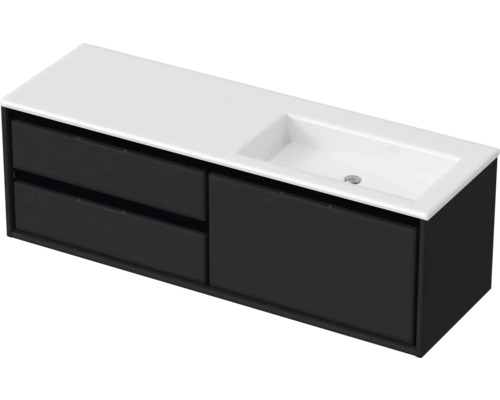 Meuble sous-lavabo avec deux tiroirs et un lavabo