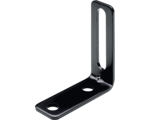 Angle de réglage 55 x 55 x 20 mm noir mat 25 pièces Connecteur d''angle avec trou oblong et deux perçages