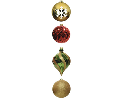 6er Pack Weihnachtkugeln aus Kunststoff Lafiora grün, rot 6er Pack Weihnachtkugeln aus Kunststoff Lafiora grün, rot