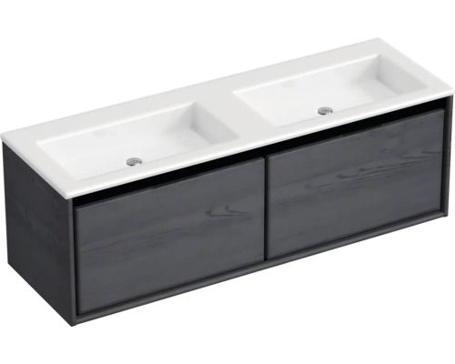 Meuble sous-vasque avec double vasque et deux tiroirs