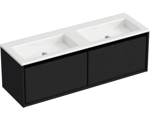 Meuble sous-vasque avec deux lavabos