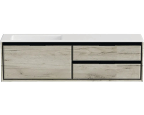 Meuble sous-lavabo avec lavabo et trois tiroirs