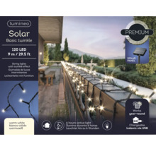 Guirlande lumineuse Lumineo Solar Basic Twinkle avec 120 LED et une longueur de 9 mètres pour la décoration extérieure
