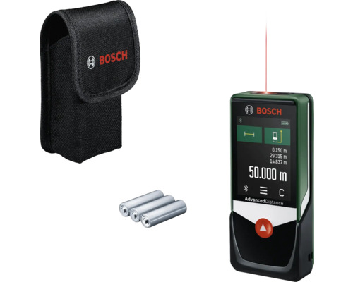 Télémètre laser 50 mètres Bosch Advanced Distance avec sacoche et piles