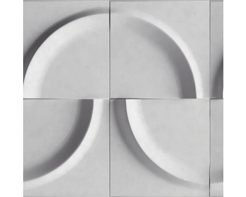 Papier peint intissé 34463 Shades Iconic aspect 3D gris Panneau décoratif carré avec motif en arc de cercle