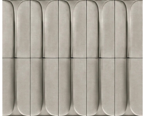 Papier peint intissé 34475 Shades Iconic aspect 3D gris Motif de carreaux muraux avec un design à rainures verticales