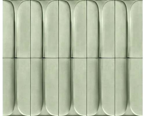 Papier peint intissé 34476 Shades Iconic aspect 3D vert Carreaux de céramique avec design arrondi pour revêtement mural