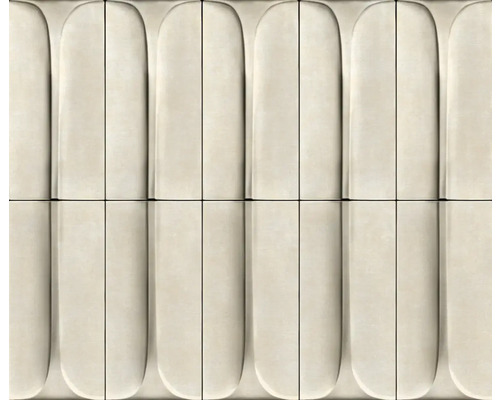Papier peint intissé 34477 Shades Iconic aspect 3D beige Carreaux de céramique beige avec motif côtelé en relief