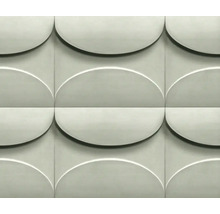 Gros plan de panneaux muraux texturés avec un motif en forme de croissant de lune