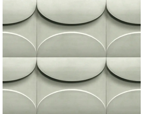 Papier peint intissé 34488 Shades Iconic aspect 3D vert Gros plan de panneaux muraux texturés avec un motif en forme de croissant de lune