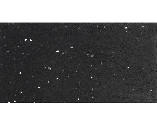 Quarzstein Wand- und Bodenfliese schwarz 30x60x0.8 cm glänzend rektifiziert