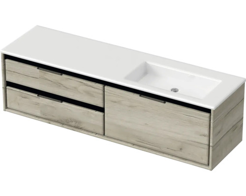 Meuble sous-vasque avec deux tiroirs et lavabo