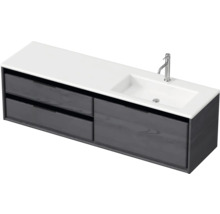 Meuble sous-lavabo avec deux tiroirs, lavabo et robinetterie
