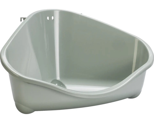 Litière pour rongeurs Karlie ECO Litière pour rongeurs gris env. 49 x 35 x 26 cm Bac à litière d''angle pour chat en plastique