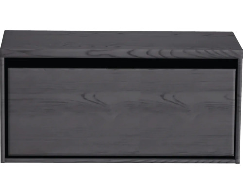 Waschtischunterschrank Sanox Loft BxHxT 100,2 x 48,6 cm x 45 cm Frontfarbe black oak mit Waschtischplatte