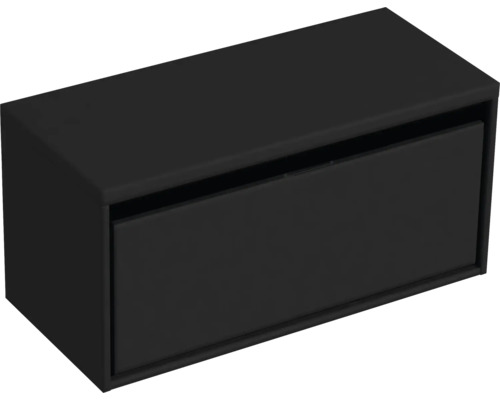 Waschtischunterschrank Sanox Loft BxHxT 100,2 x 48 cm x 45 cm Frontfarbe schwarz matt mit Waschtischplatte
