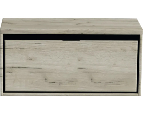 Waschtischunterschrank Sanox Loft BxHxT 100,2 x 48,6 cm x 45 cm Frontfarbe craft oak mit Waschtischplatte