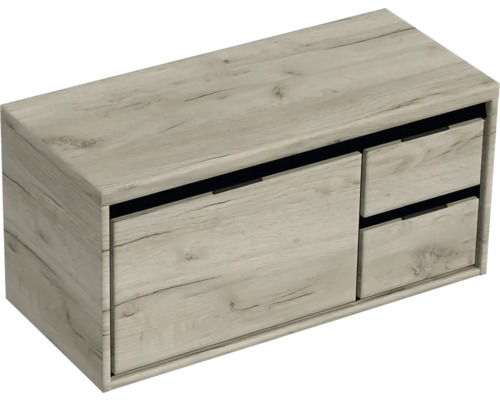 Meuble sous-lavabo avec deux tiroirs en décor bois